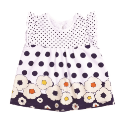 Vestido de camiseta con flores de lunares