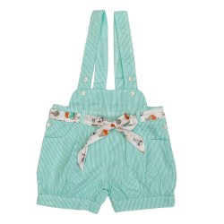 Pantalones cortos de rayas verdes con tirantes