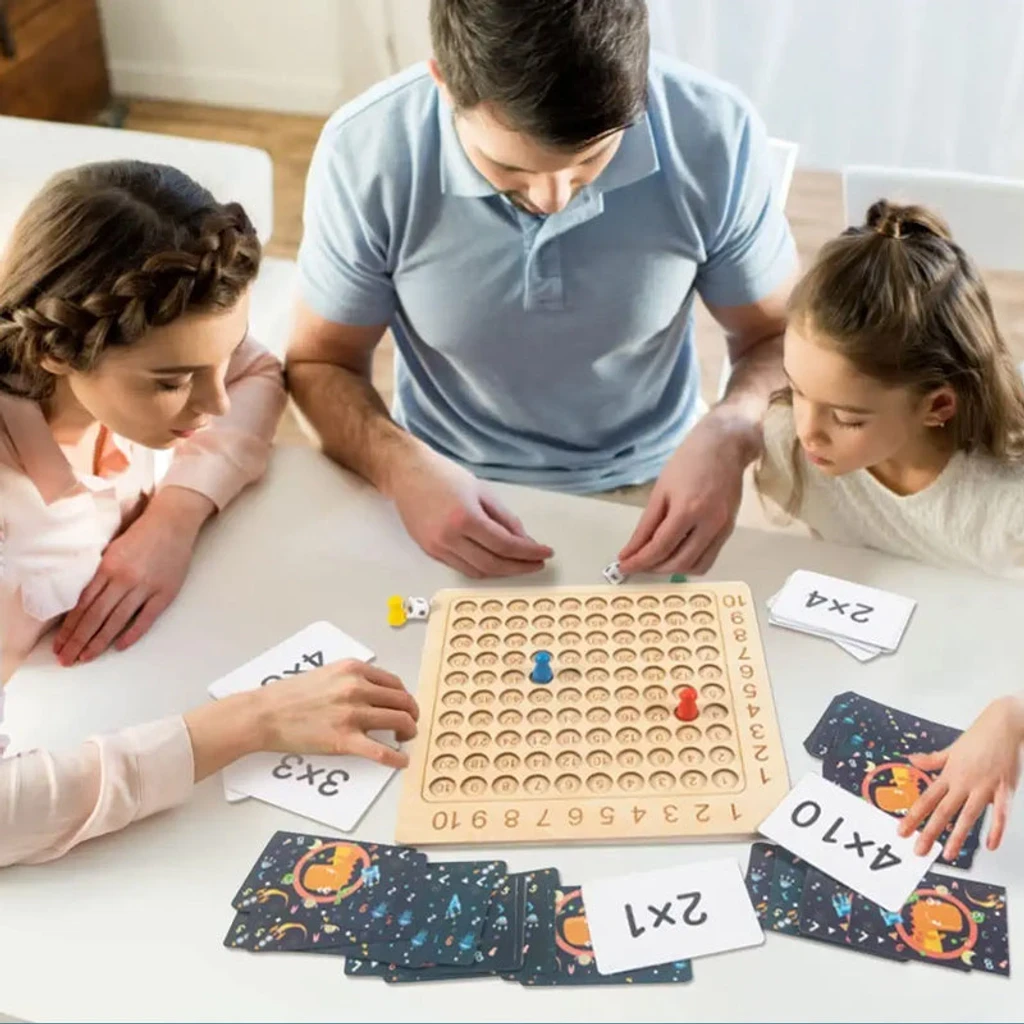 Juego de mesa de madera de multiplicación, juguete educativo de aprendizaje para niños.