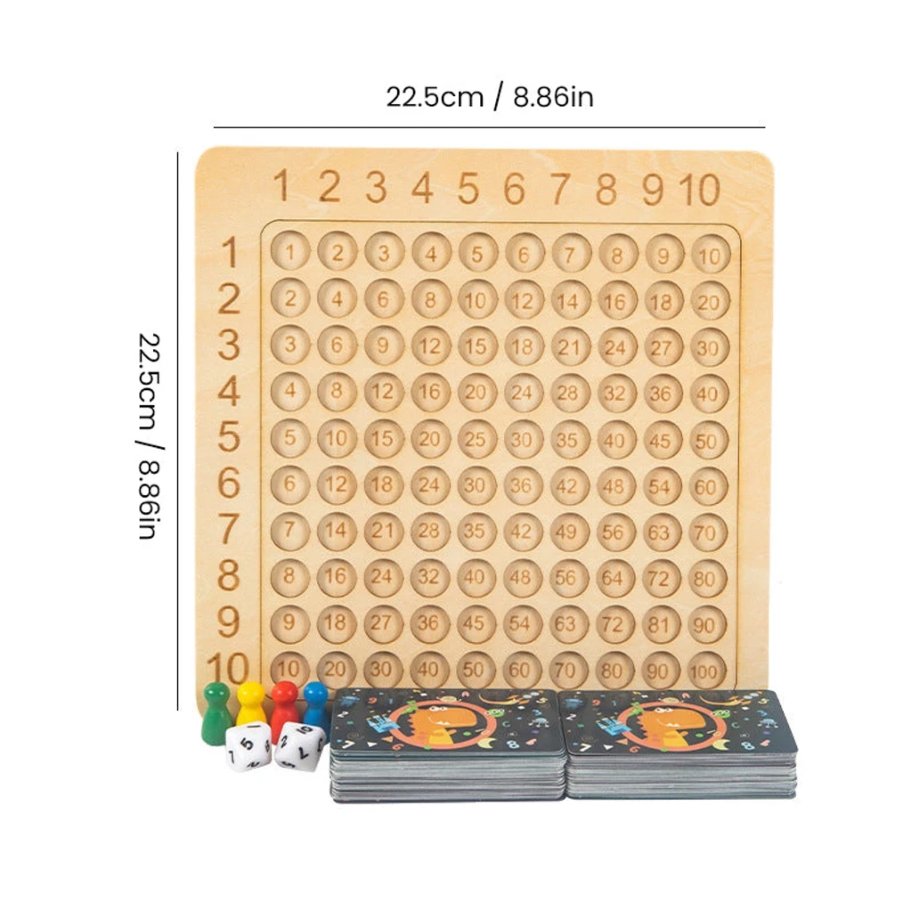 Juego de mesa de madera de multiplicación, juguete educativo de aprendizaje para niños.