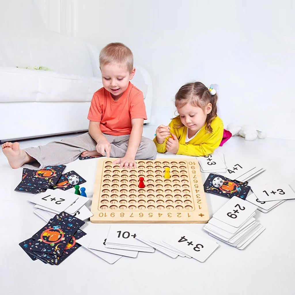 Juego de mesa de madera de multiplicación, juguete educativo de aprendizaje para niños.