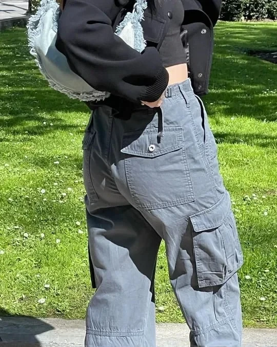 Pantalones cargo de corte recto ajustable