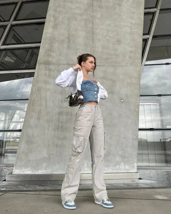 Pantalones cargo de corte recto ajustable