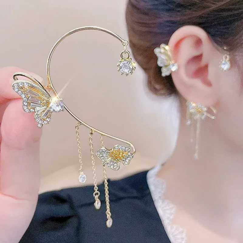 Pendientes estilo borla de mariposa