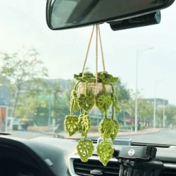 Planta colgante hecha a mano de crochet