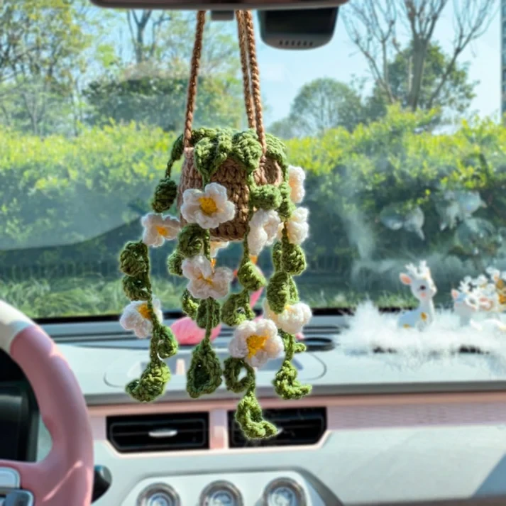 Planta colgante hecha a mano de crochet