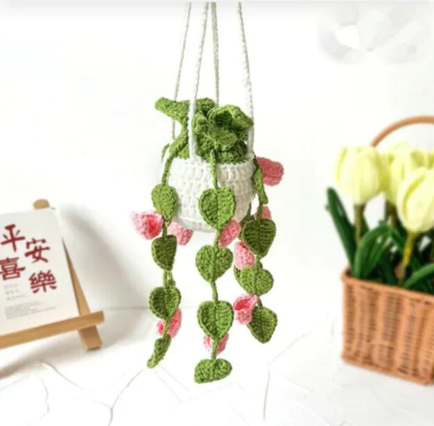 Planta colgante hecha a mano de crochet