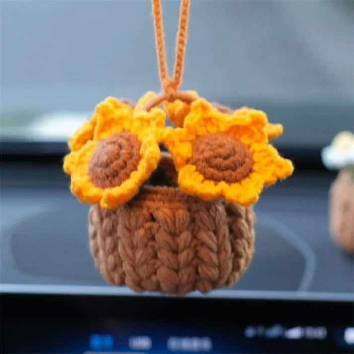 Planta colgante hecha a mano de crochet