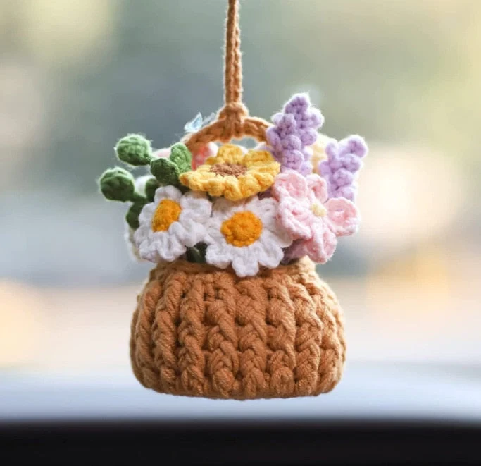 Planta colgante hecha a mano de crochet