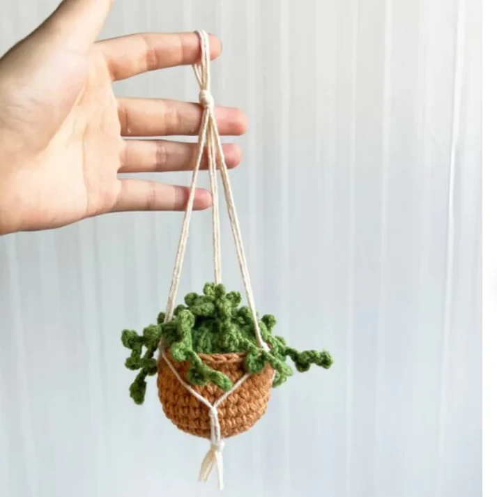 Planta colgante hecha a mano de crochet