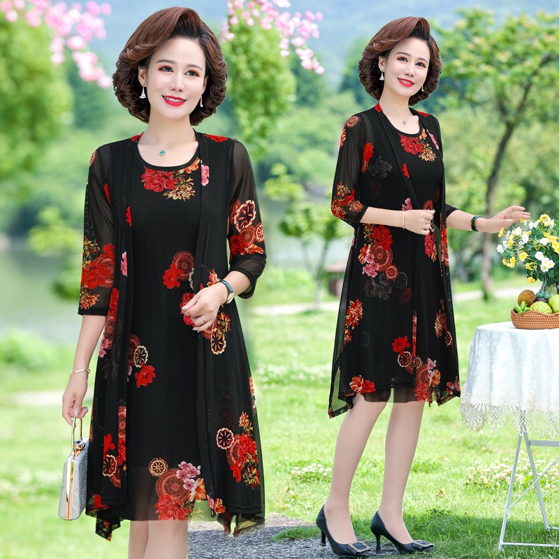 Vestido de dos piezas con estampado floral para mujer