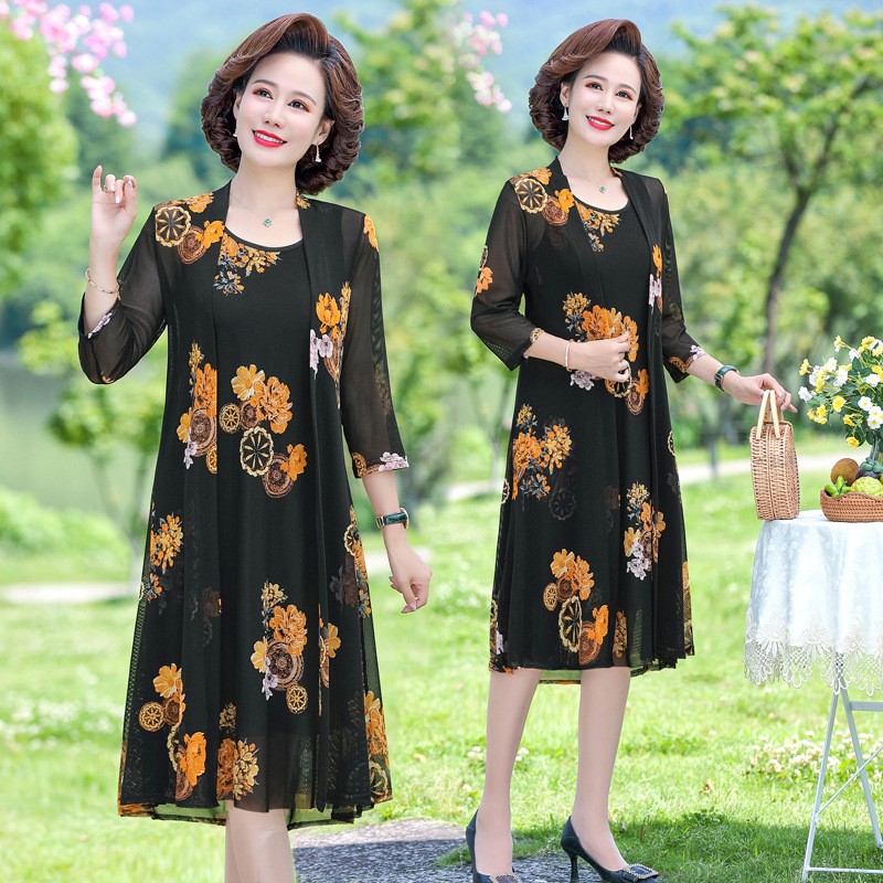 Vestido de dos piezas con estampado floral para mujer
