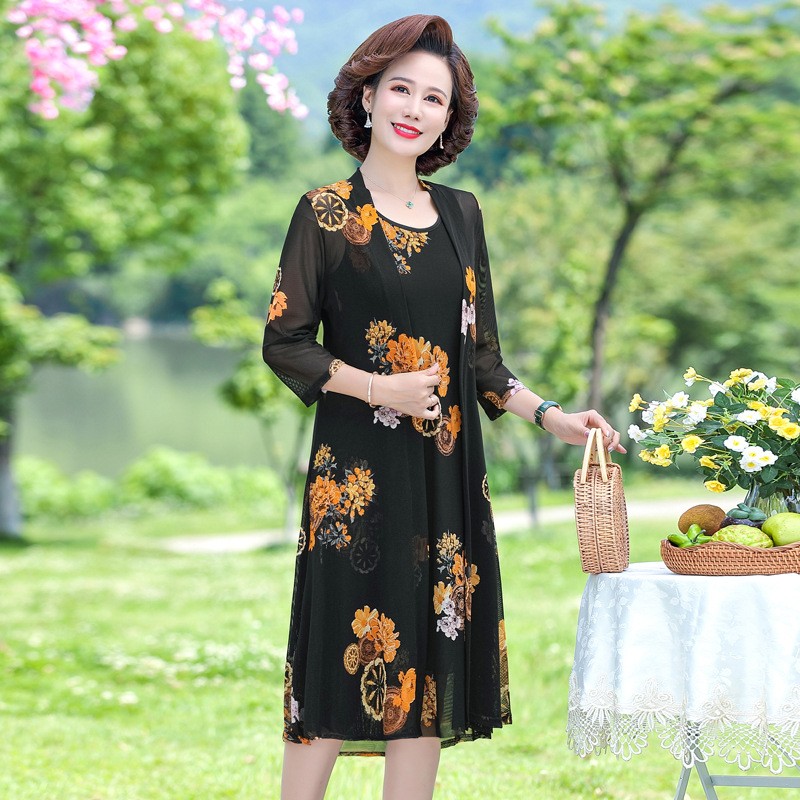 Vestido de dos piezas con estampado floral para mujer