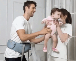 Riñonera ergonómica para niños de 3 a 36 meses con soporte de transporte, novedad