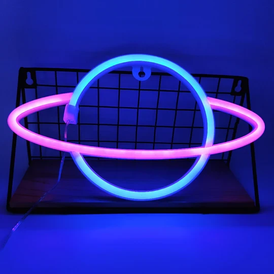 Luz LED de neón de planeta