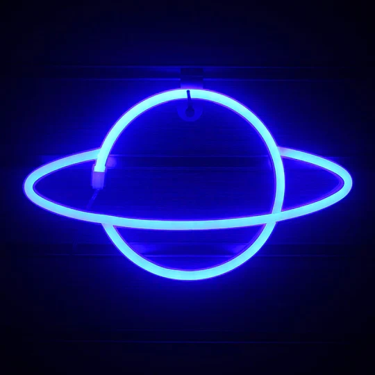 Luz LED de neón de planeta