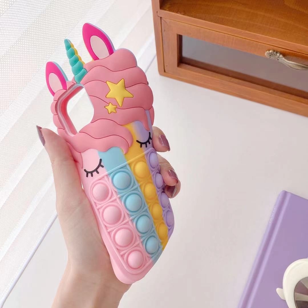 Cartoon Bubble Eyelashes Animal Multi-model Silicone Phone Case