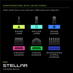 Peak Stellar Needle Cartridges – Round Liner – Box of 20