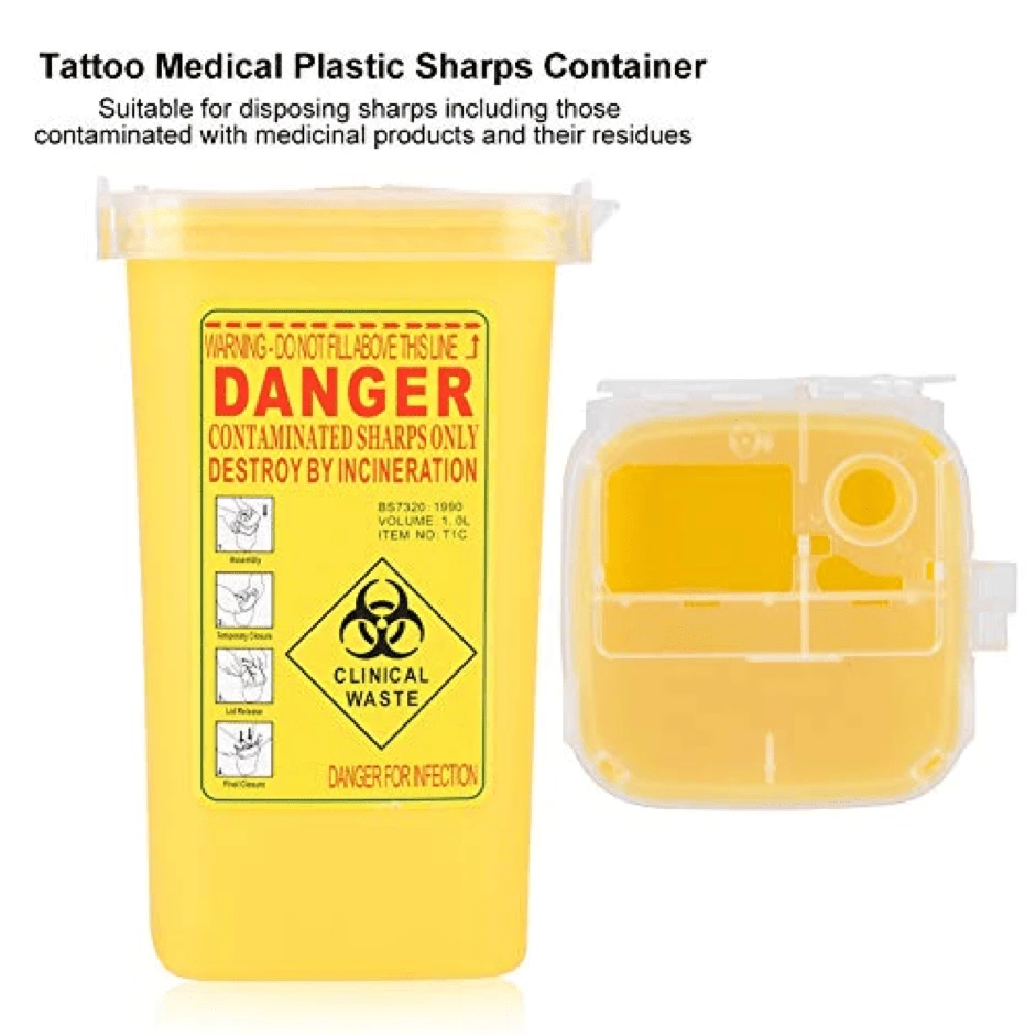 Tattoo Sharps Bin – 1 Ltr Capacity