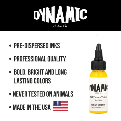Dynamic Tattoo Ink Canary Yellow – 1 oz