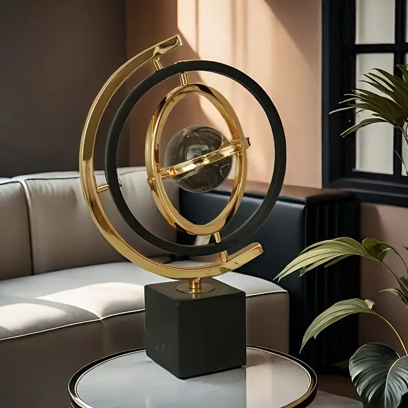 360° Rotating Modern Globe Sculpture