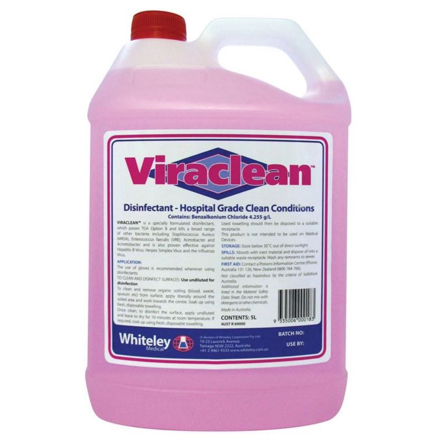 Whiteleys Viraclean – Hospital Grade Disinfectant 5 Litres