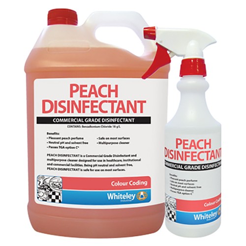 Whiteleys Viraclean Peach Disinfectant – Commercial Grade – 5 Litre