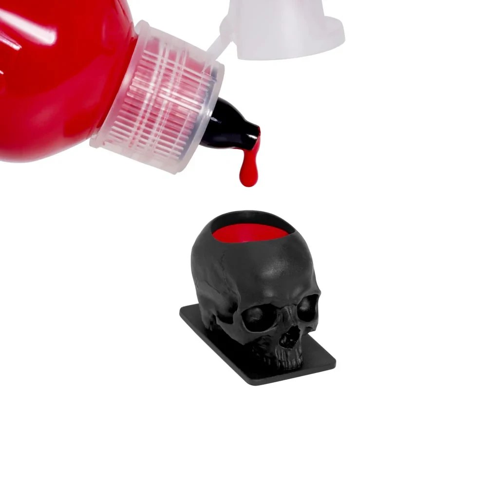 Skull Shaped Disposable Tattoo Ink Cups With Base – Black