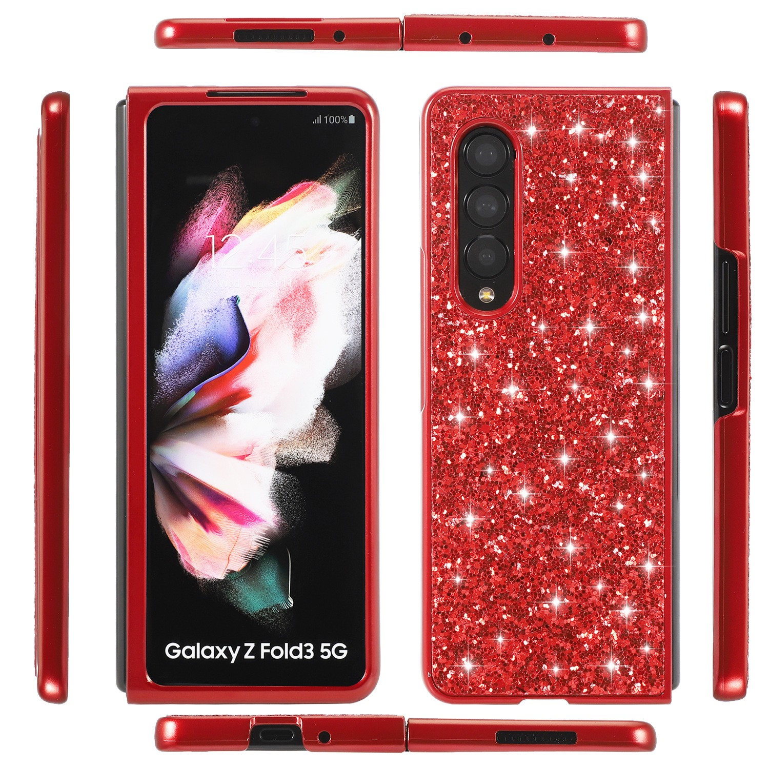 Electroplating Shimmering Powder Sequins Folding Hard Shell Phone Case