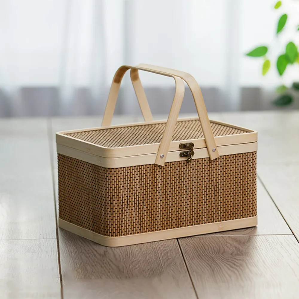 set of woven baskets