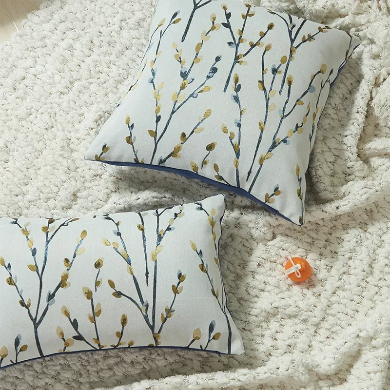 Garden Flowers Leaves And Plants Pillow Cover