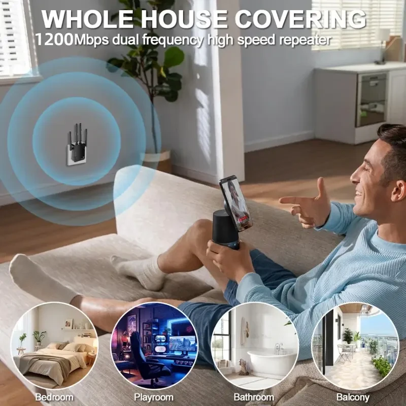 Dual Band WiFi Extender – High-Speed Signal Booster