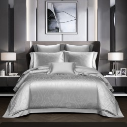 Juego de cama de algodón jacquard de lujo de 140 hilos