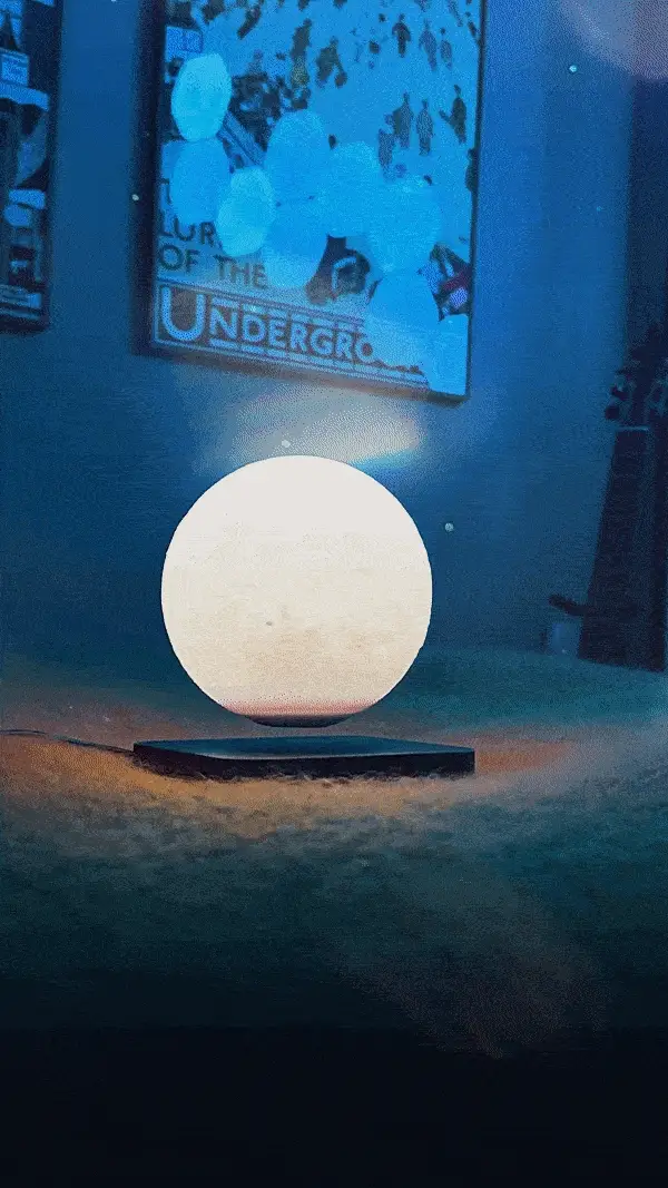 La lámpara de luna levitante