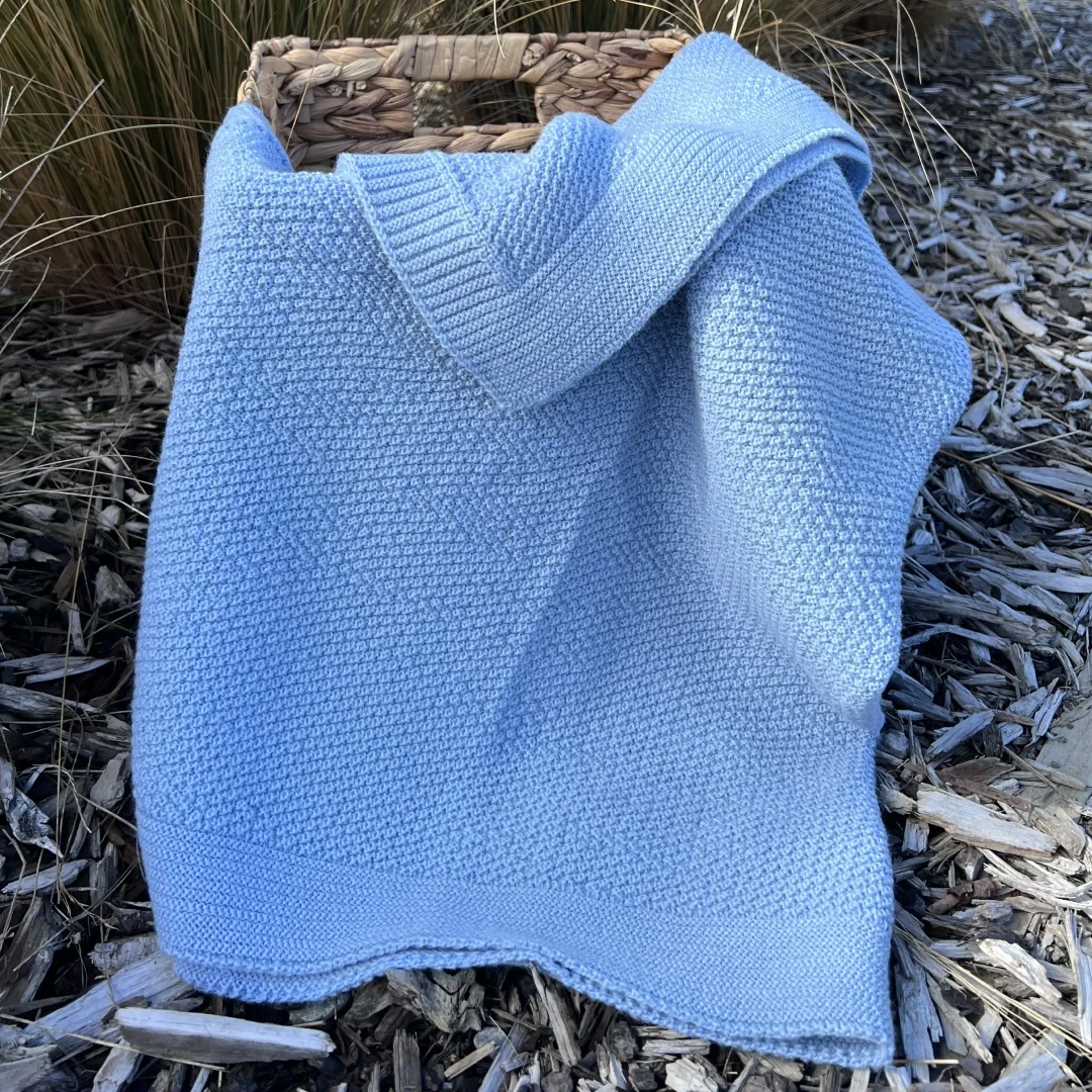 Manta de merino premium con patrón de revés