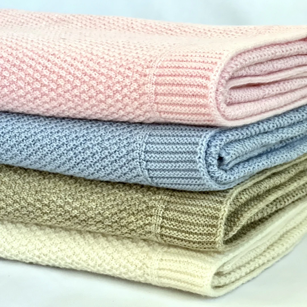 Manta de merino premium con patrón de revés