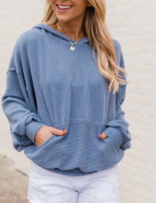 Sudadera con capucha de pana para mujer