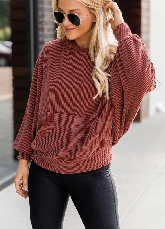 Sudadera con capucha de pana para mujer