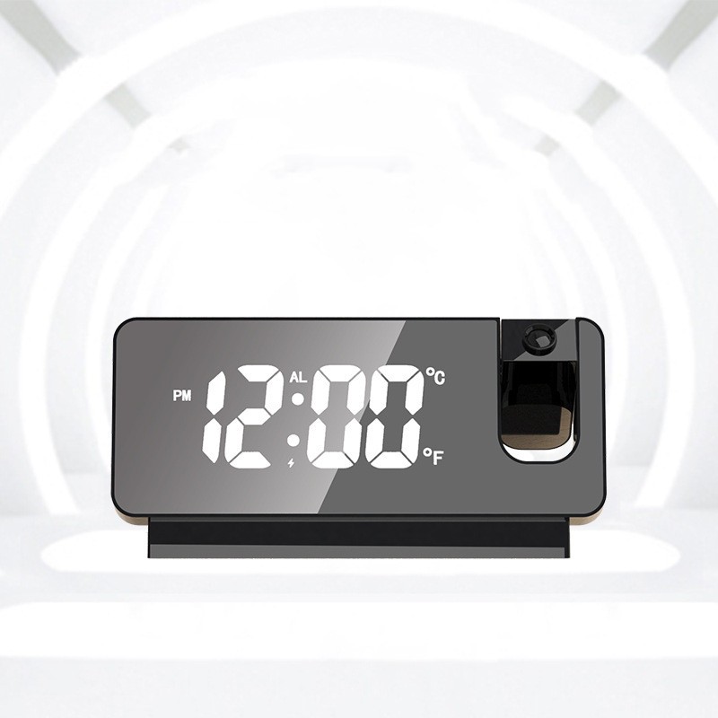 Despertador con espejo LED 3D: elegante reloj de proyección con función de repetición