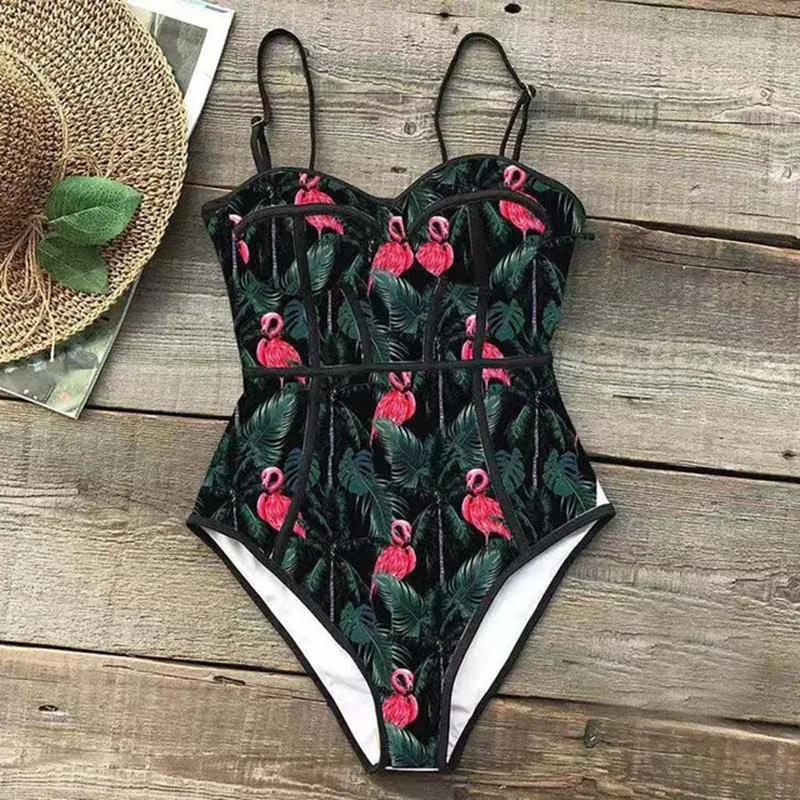 Traje de baño de una pieza de cintura alta