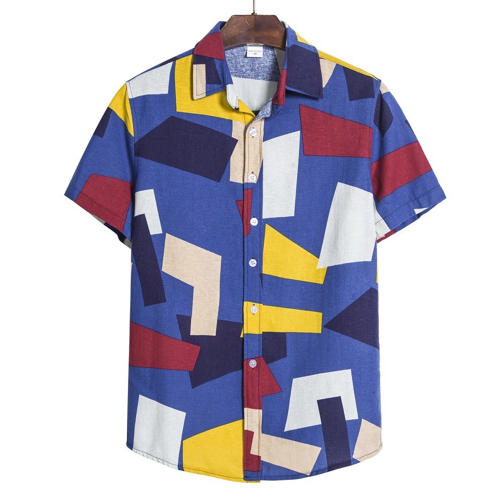 GeoVogue: Camisa con estampado geométrico para hombre