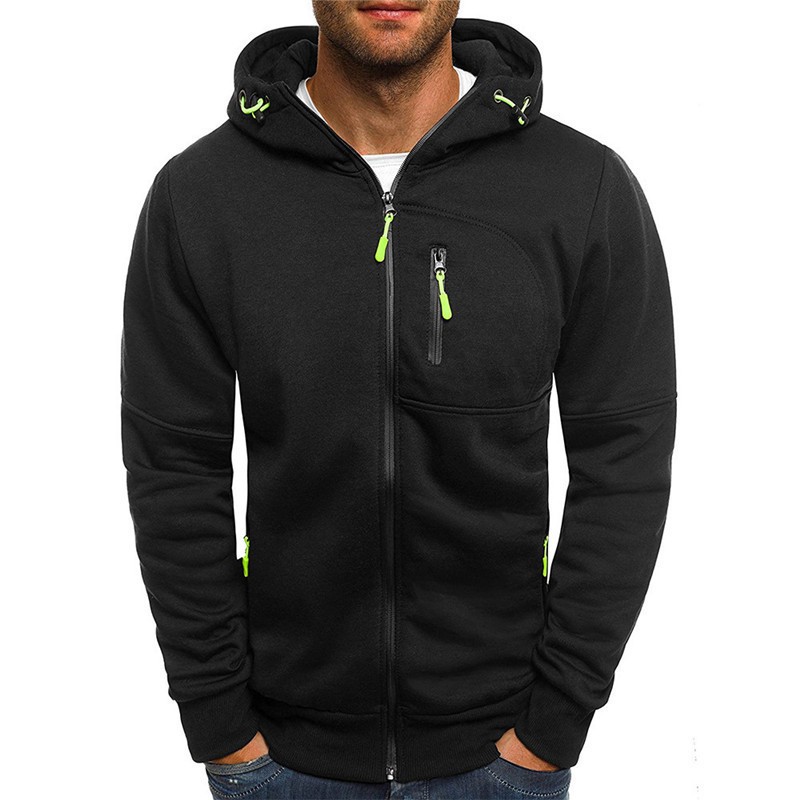 Chaqueta tipo sudadera con capucha y cremallera para hombre