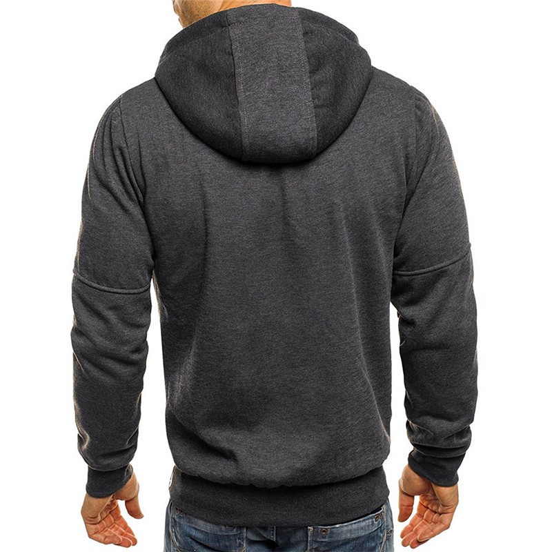 Chaqueta tipo sudadera con capucha y cremallera para hombre