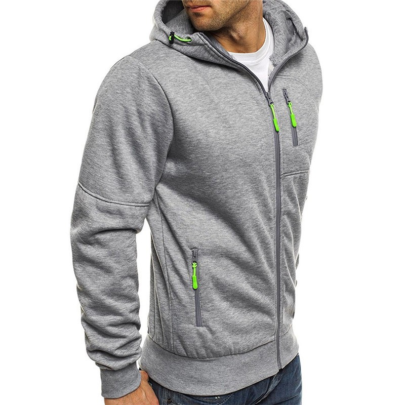 Chaqueta tipo sudadera con capucha y cremallera para hombre
