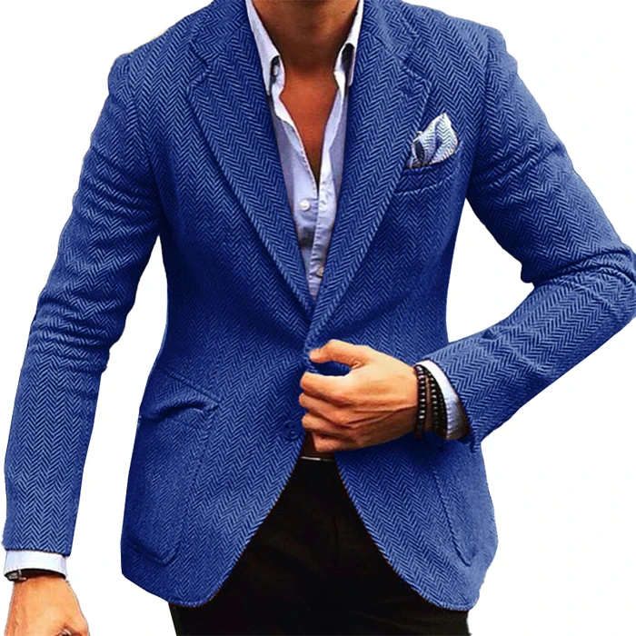Chaqueta vintage de botonadura sencilla para hombre