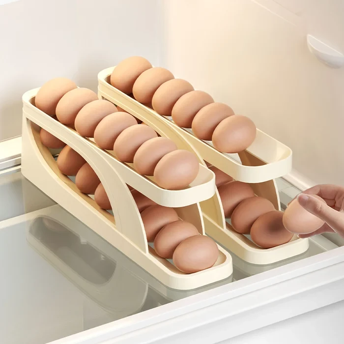 Dispensador automático de huevos enrollable de doble capa