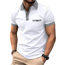 Polo deportivo con botones y bloques de color para hombre