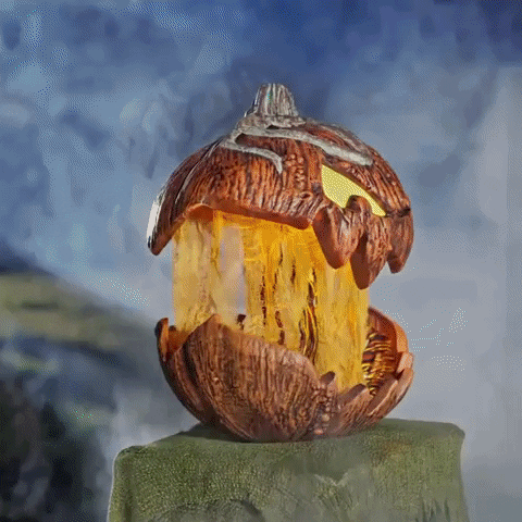 Calabaza aterradora de Halloween con luces
