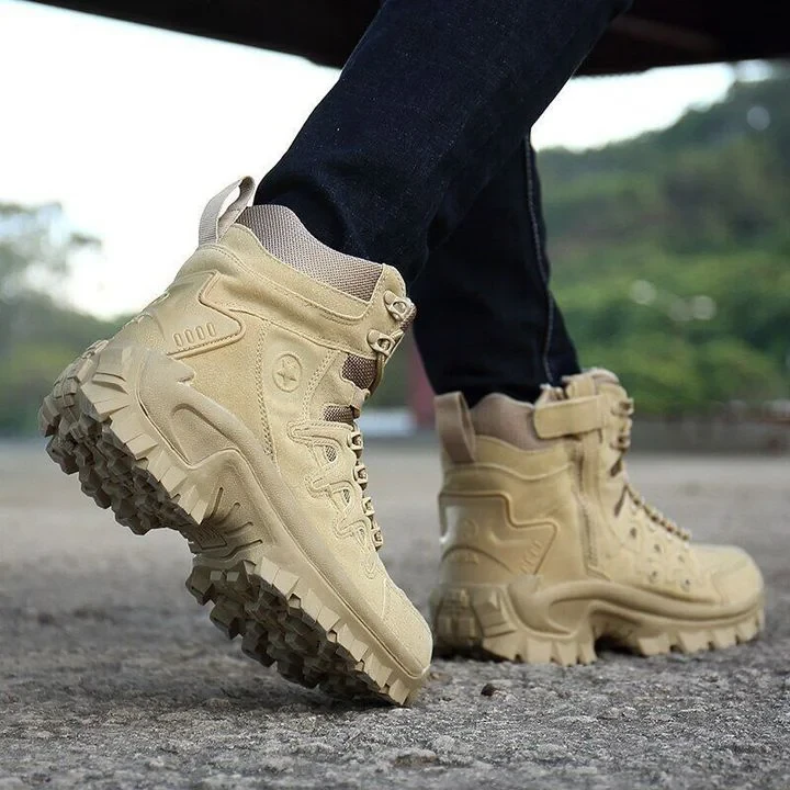 Botas de senderismo antideslizantes impermeables para exteriores para hombre, botas de combate