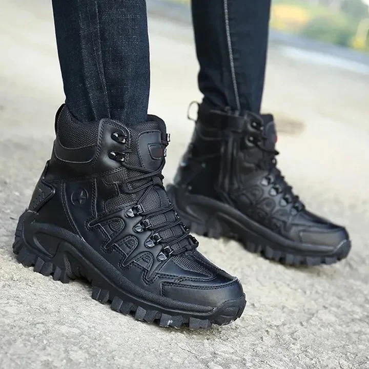 Botas de senderismo antideslizantes impermeables para exteriores para hombre, botas de combate